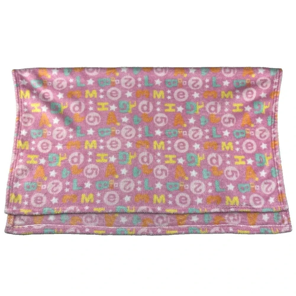 Magic Years Pink Letters Numbers Stars Giraffe Baby Girl Blanket Fleece Thin